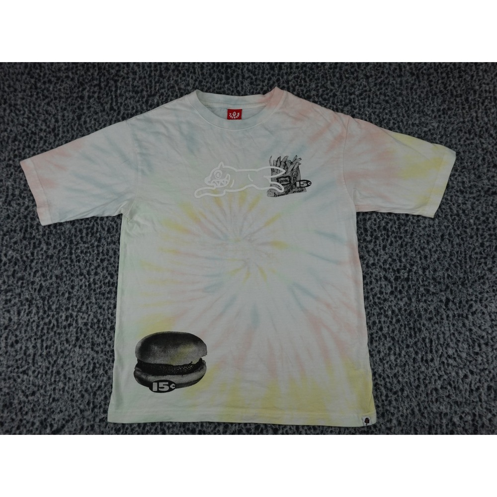 Icecream T-Shirt Mens 11/12 Multi Color Tie Dye Running Dog Burger